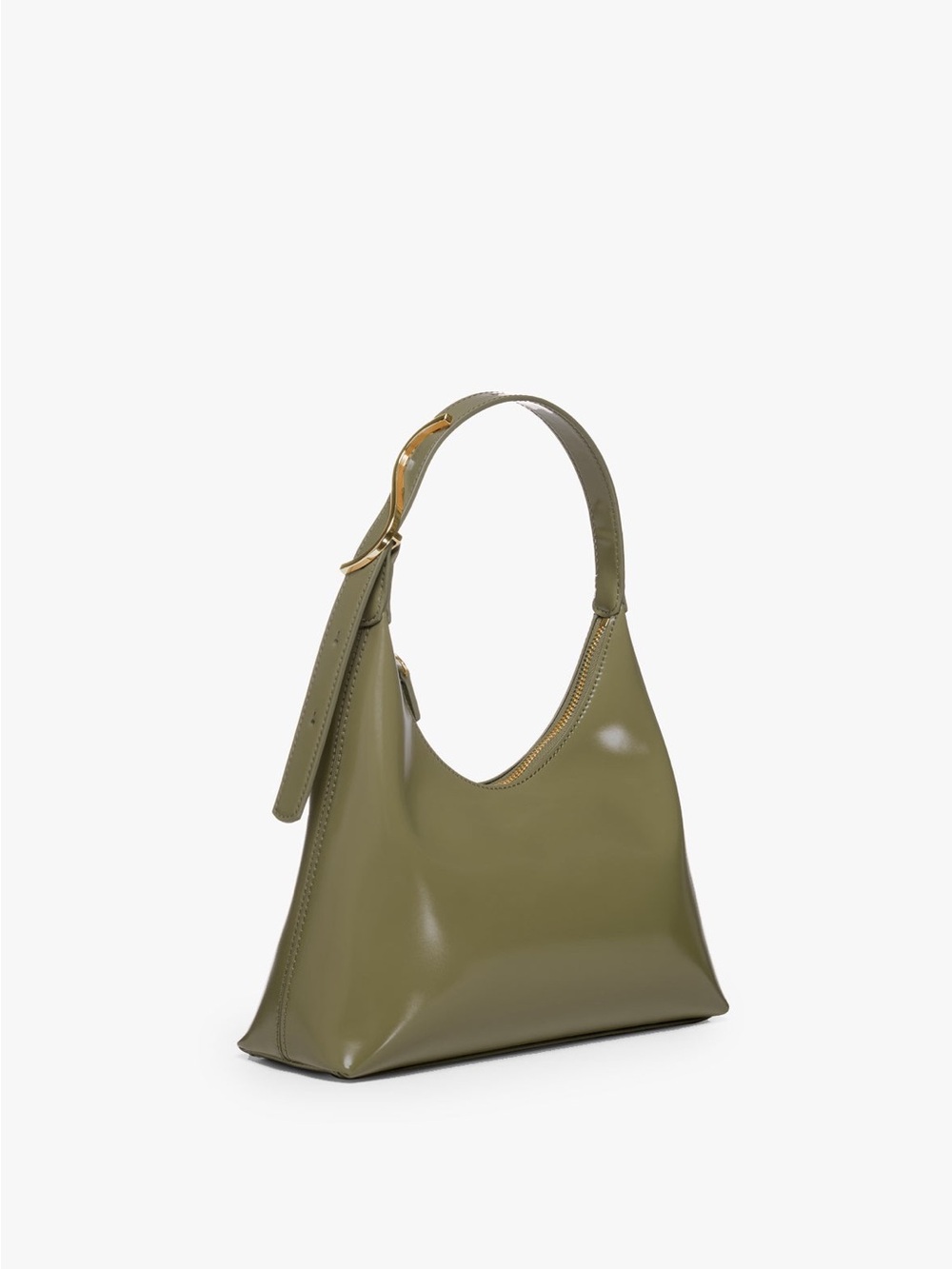 STAUD | Scotty Leather Shoulder Bag (Olive Green)